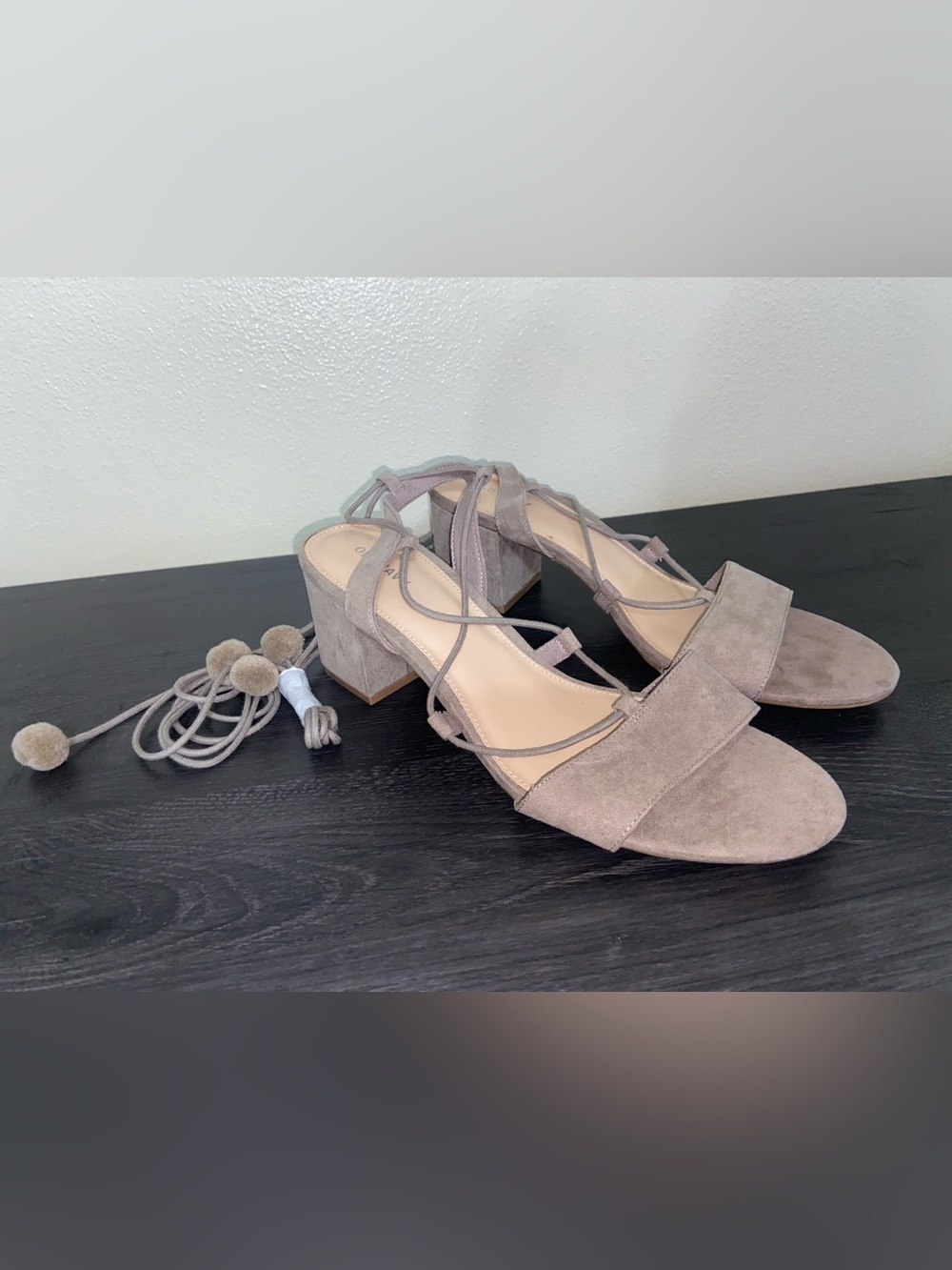 Women’s, Old Navy, short heel, strappy sandal, taupe - Size: 11